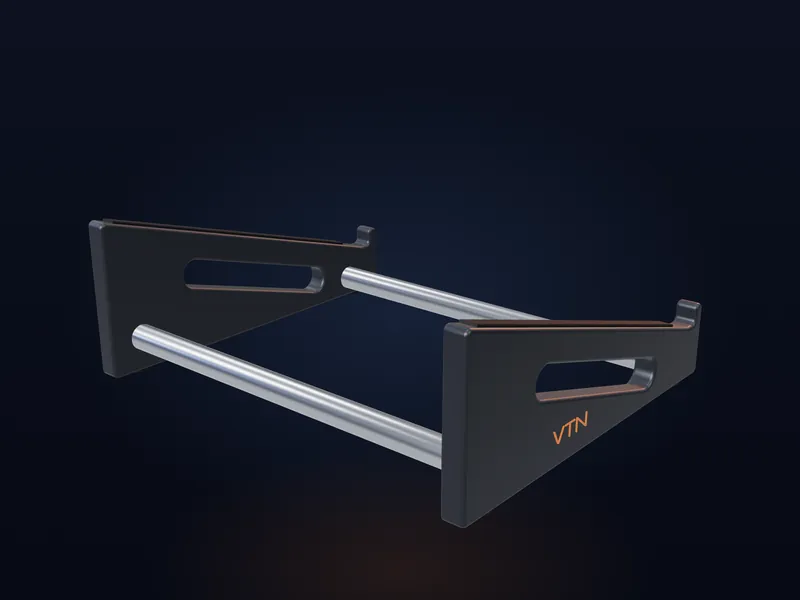 Conceptul VTN de suport de laptop, cu flancuri din aluminiu